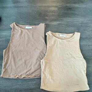 Babaton contour tank Tops in Brown & Nude